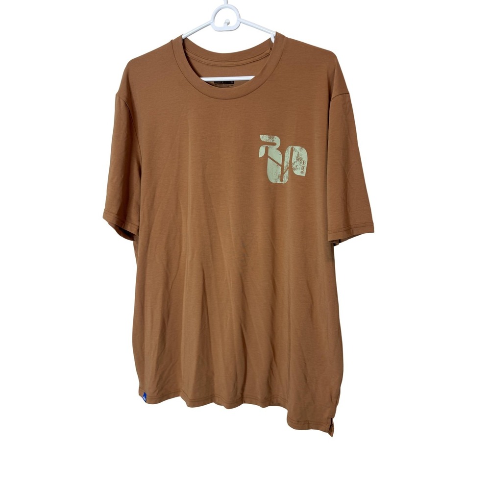 Janji‎ Shirt Mens XL Brown Circa Daily Run Everywhere Logo Graphic T-Shirt